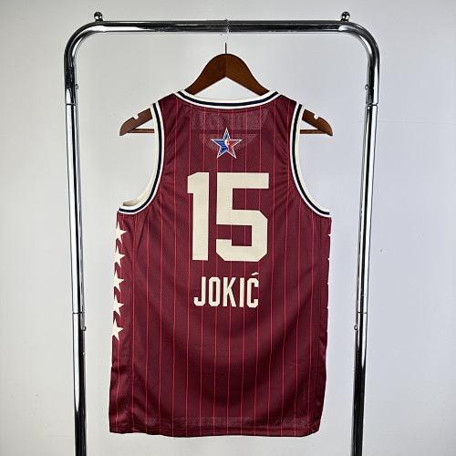 Nikola Jokic #15 All-Star Red 24 Season Basketball Jersey