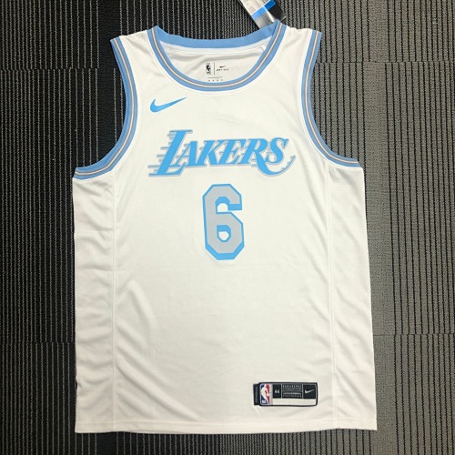 Los Angeles Lakers LeBron James #6 Retro Edition White 21 Season Basketball Jersey