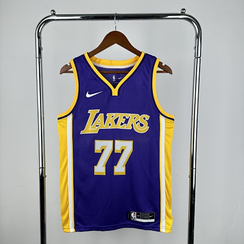 Los Angeles Lakers Luka Doncic #77 Purple Basketball Jersey