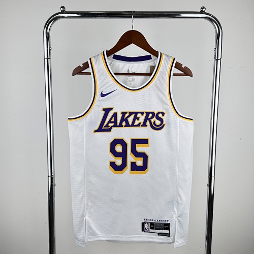 Los Angeles Lakers #95 White Basketball Jersey