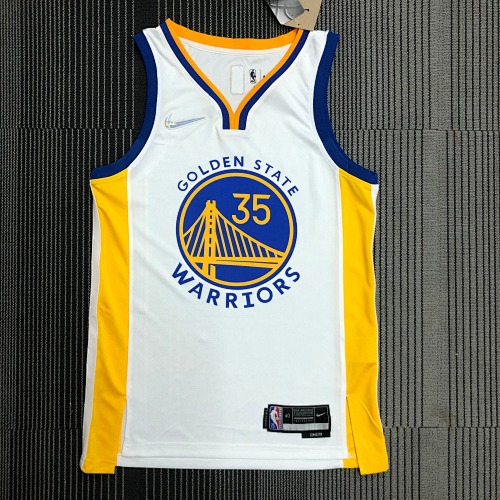 Golden State Warriors Kevin Durant #35 White Basketball Jersey