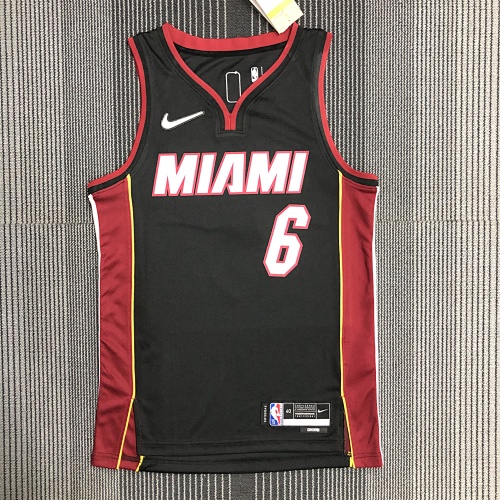 Miami Heat LeBron James #6 Black Basketball Jersey