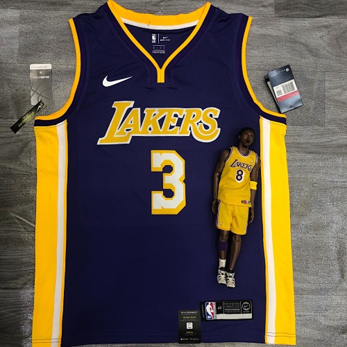 Los Angeles Lakers #3 Purple Basketball Jersey
