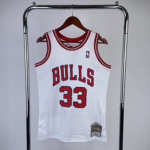 Chicago Bulls Scottie Pippen #33 Retro Edition White 98 Season Basketball Jersey