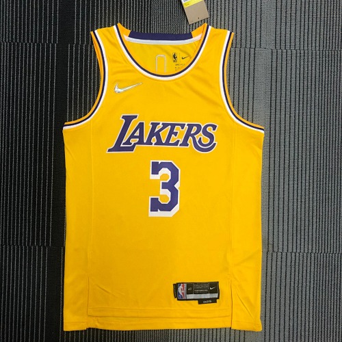 Los Angeles Lakers #3 Yellow Basketball Jersey