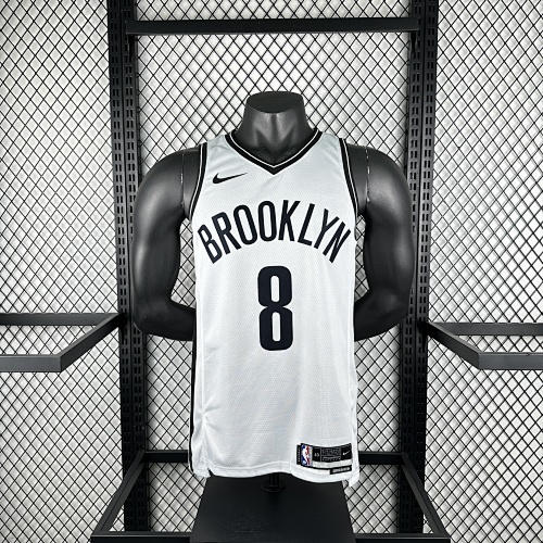 Brooklyn Nets #8 White 23 Season Basketball Jersey