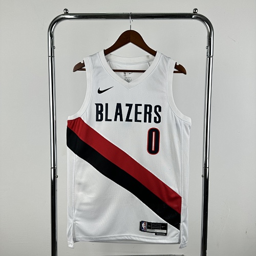 Portland Trail Blazers Damian Lillard #0 Home White 26 Season Basketball Jersey