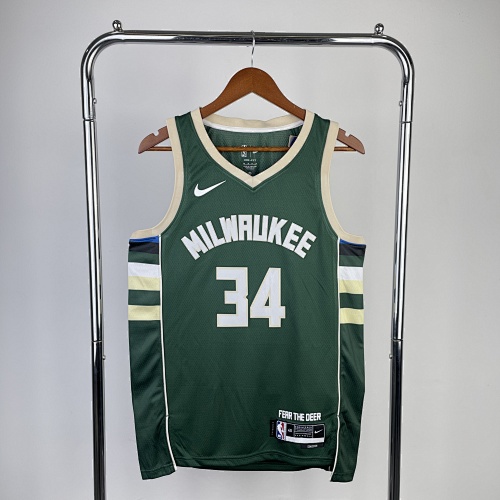 Milwaukee Bucks Giannis Antetokounmpo #34 Green 23 Season Basketball Jersey