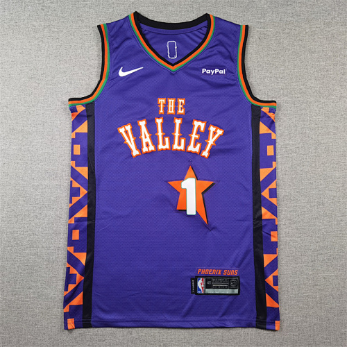 Phoenix Suns Devin Booker City Edition Purple Basketball Jersey