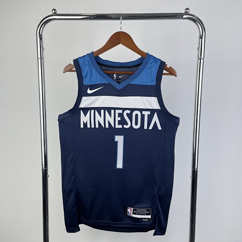 Minnesota Timberwolves #1 Away Blue 23 Season Basketball Jersey