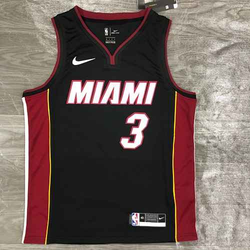 Miami Heat #3 Black Basketball Jersey