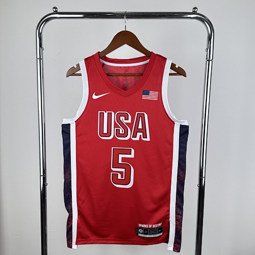 Anthony Edwards #5 Red Basketball Jersey