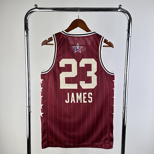 LeBron James #23 All-Star Red 24 Season Basketball Jersey