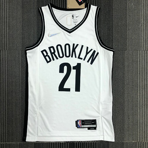 Brooklyn Nets #21 White Basketball Jersey