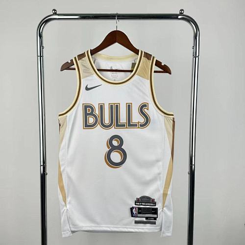 Chicago Bulls #8 City Edition 25 Season Basketball Jersey