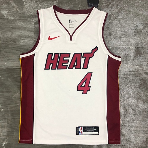Miami Heat #4 White Basketball Jersey
