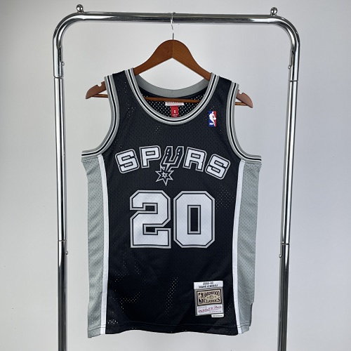 San Antonio Spurs #20 Retro Edition Black 2002/03 Basketball Jersey