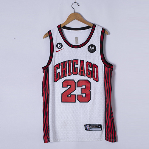 Chicago Bulls Michael Jordan White 23 Season Basketball Jersey