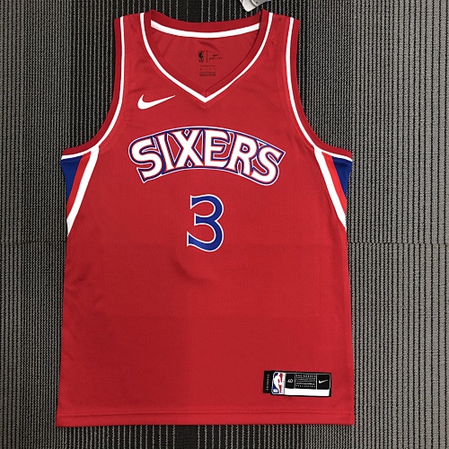 Philadelphia 76ers Allen Iverson #3 Red Basketball Jersey