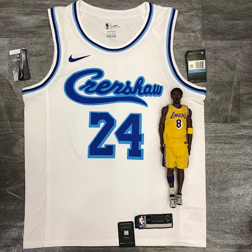 Los Angeles Lakers #24 Retro Edition White Basketball Jersey
