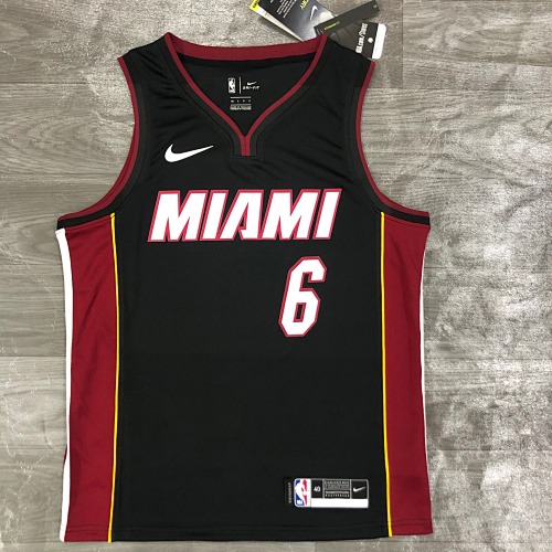Miami Heat LeBron James #6 Black Basketball Jersey