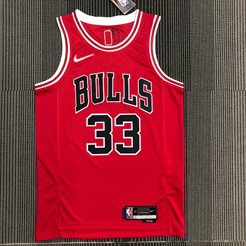 Chicago Bulls Scottie Pippen #33 Red Basketball Jersey