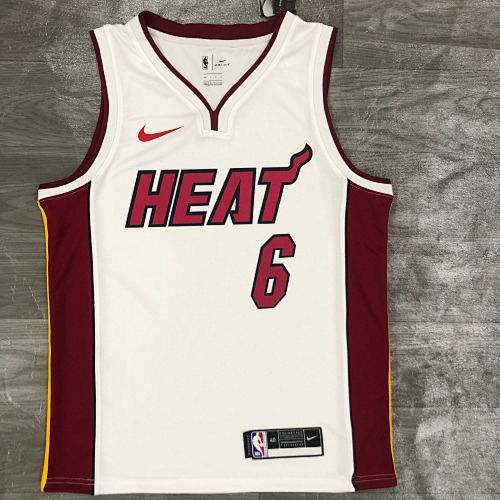 Miami Heat LeBron James #6 White Basketball Jersey