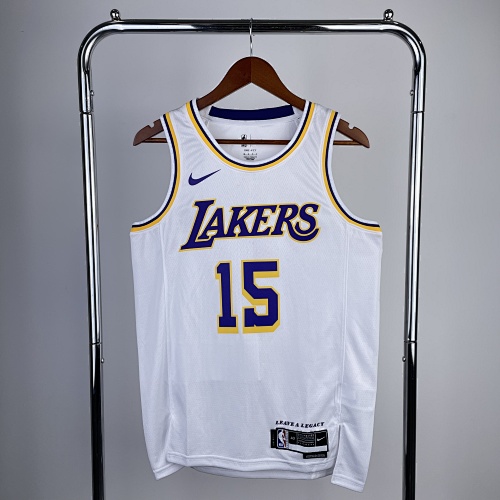 Los Angeles Lakers #15 White 23 Season Basketball Jersey