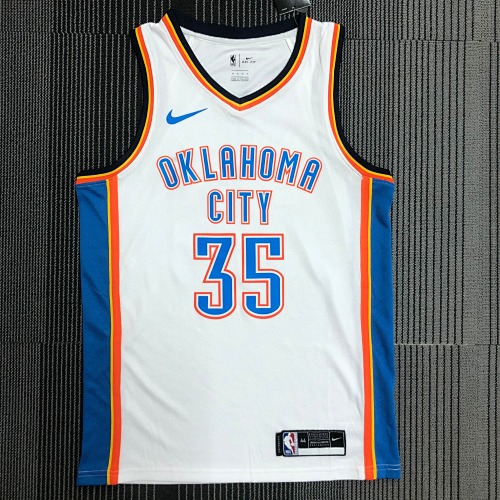 Oklahoma City Thunder Kevin Durant #35 White Basketball Jersey