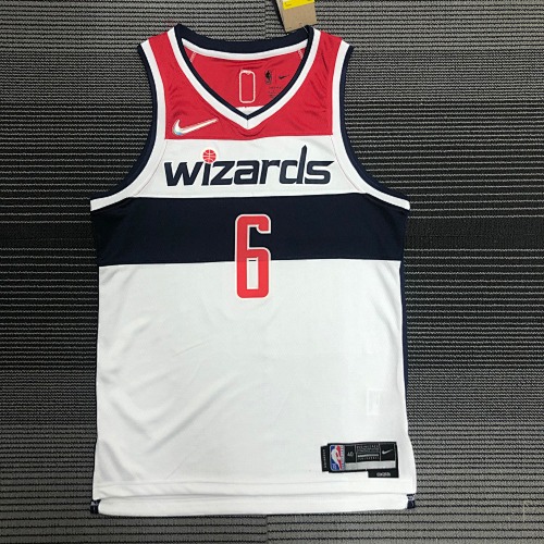 Washington Wizards #6 White Basketball Jersey