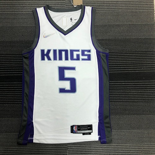 Sacramento Kings De'Aaron Fox #5 White Basketball Jersey