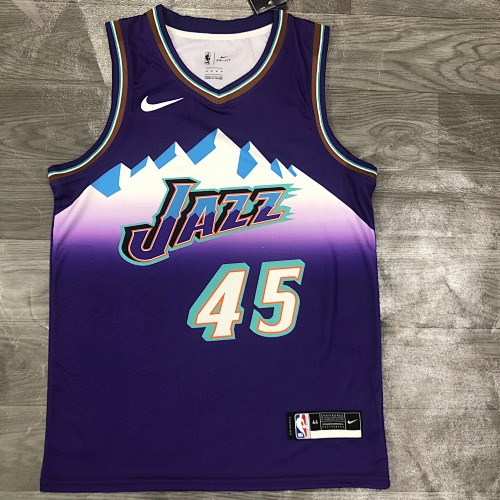 Utah Jazz #45 Retro Edition Purple Basketball Jersey