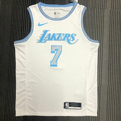 Los Angeles Lakers #7 Retro Edition White 21 Season Basketball Jersey