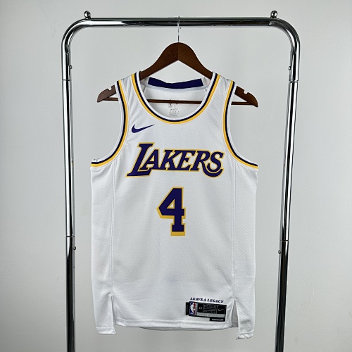 Los Angeles Lakers #4 White 23 Season Basketball Jersey