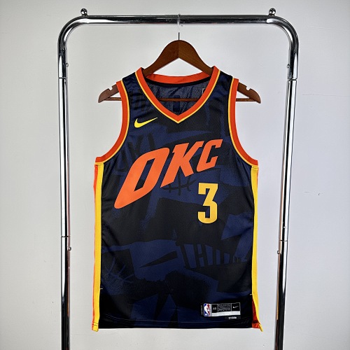 Oklahoma City Thunder #3 City Edition 24 Season Basketball Jersey