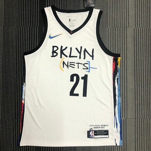Brooklyn Nets #21 White Basketball Jersey