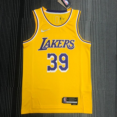 Los Angeles Lakers #39 Yellow Basketball Jersey