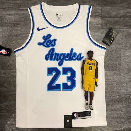 Los Angeles Lakers LeBron James #23 Retro Edition White Basketball Jersey