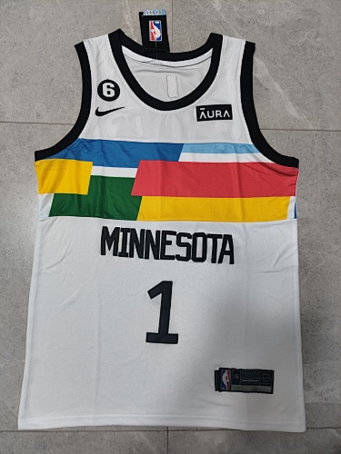 Minnesota Timberwolves Anthony Edwards White 23 Season Basketball Jersey