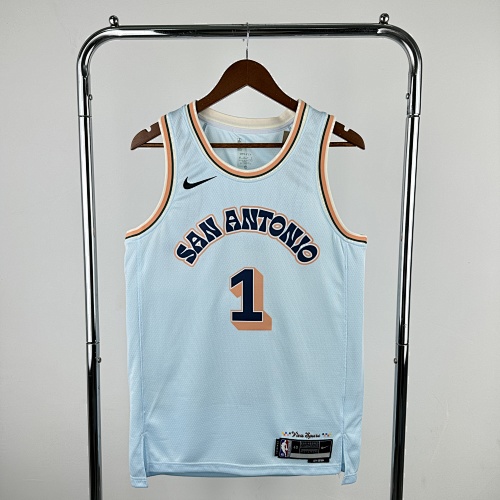 San Antonio Spurs #1 City Edition 25 Season Basketball Jersey