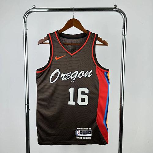 Portland Trail Blazers Yang Hansen #16 City Edition 21 Season Basketball Jersey