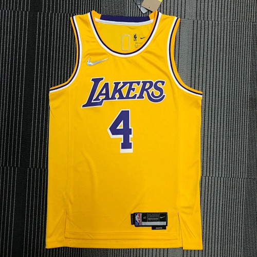 Los Angeles Lakers #4 Yellow Basketball Jersey