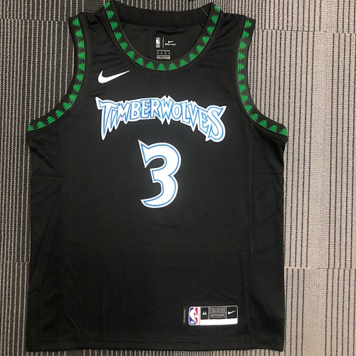 Minnesota Timberwolves #3 Retro Edition Black 18 Season Basketball Jersey