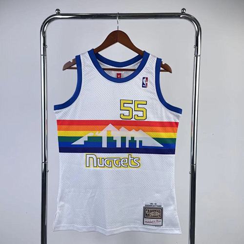 Denver Nuggets #55 Retro Edition Fan Edition White 92 Season Basketball Jersey