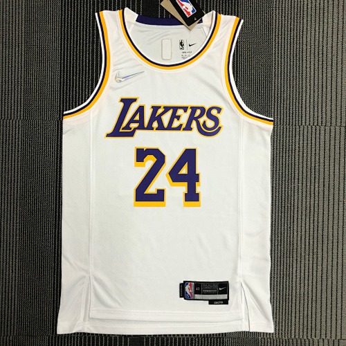 Los Angeles Lakers #24 White Basketball Jersey