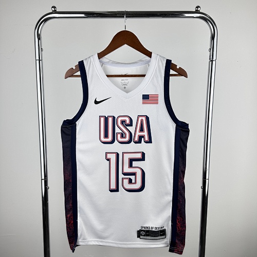 Devin Booker #15 White Basketball Jersey