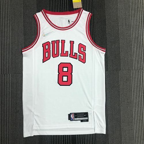 Chicago Bulls #8 White Basketball Jersey