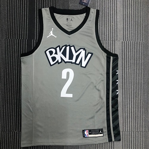 Brooklyn Nets #2 Jumpman Grey Basketball Jersey
