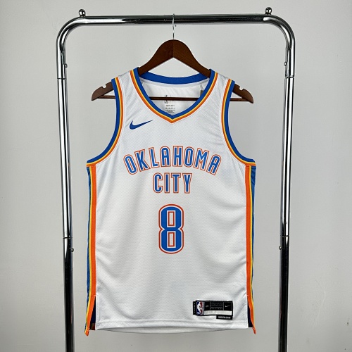 Oklahoma City Thunder Jalen Williams #8 White 23 Season Basketball Jersey