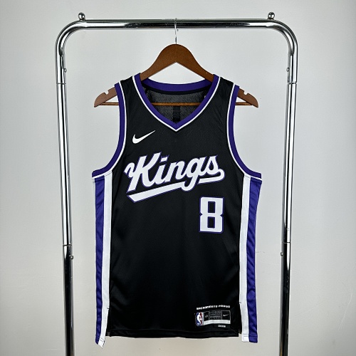 Sacramento Kings #8 Away Black 24 Season Basketball Jersey